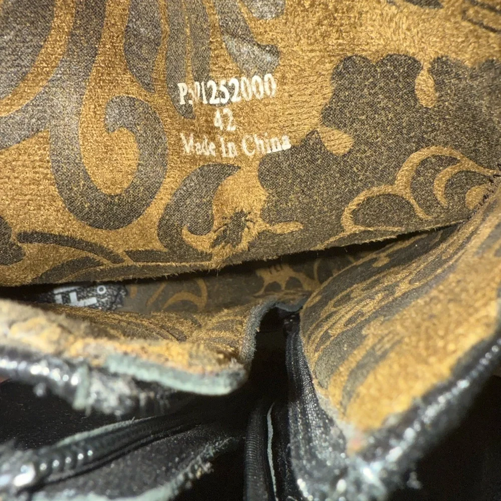 Fly London Black Wedge Boots with Snakeskin Detail - Picture 5 of 6